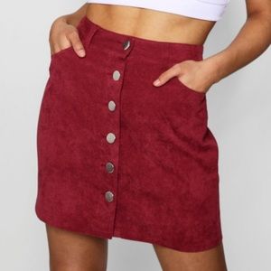 corduroy maroon mini skirt!
